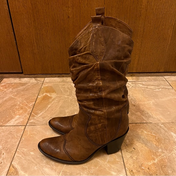 Aldo Leather Western Boots - Picture 1 of 4